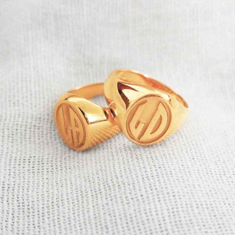 Chevalière homme initiales or 18 carats • Archie