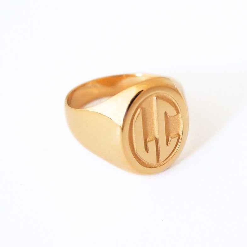 Chevalière homme initiales or 18 carats • Archie