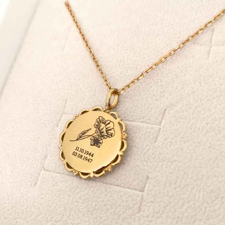 Pendentif personnalisé en plaqué or 18k • Cléo