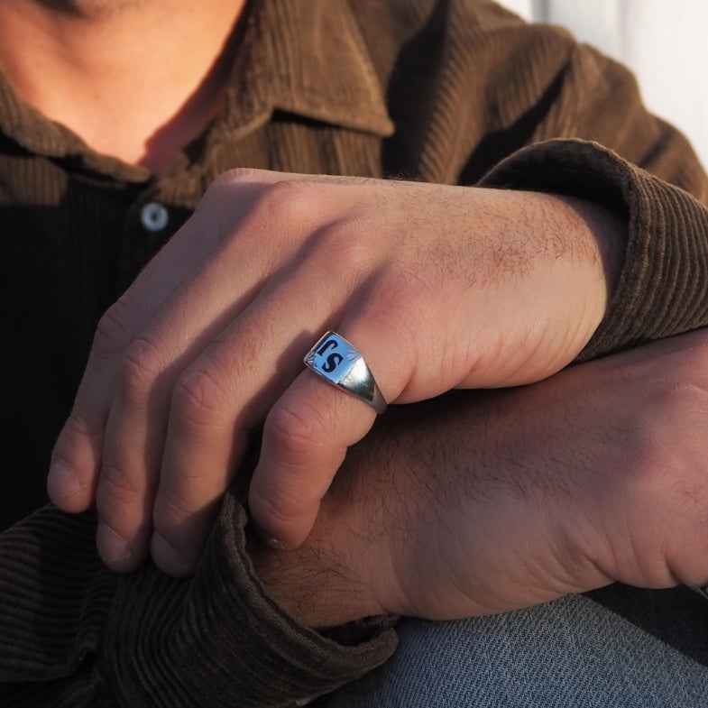 Bague homme 2 initiales • James