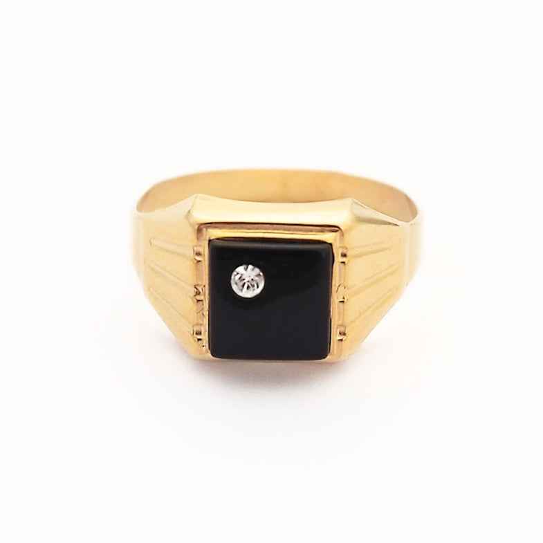 Chevalière homme or 18k onyx • Joël