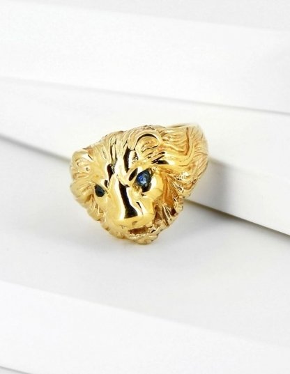Chevalière lion plaqué or