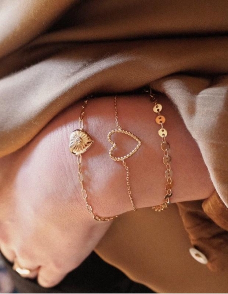 Bracelet coeur pour femme plaqué or bracelet saint valentin coeur • Ovation Bijoux