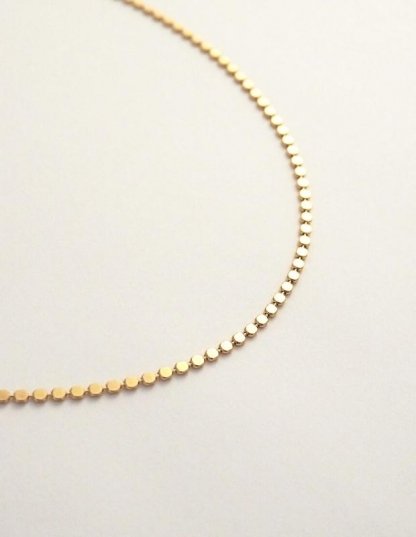 Chaîne maille perles plates plaqué or • Ovation Bijoux