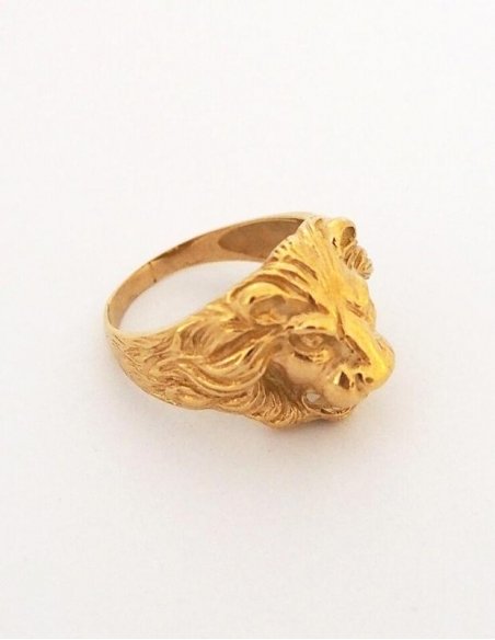 Bague chevalière lion en or pour homme • Ovation Bijoux