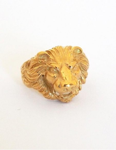 Chevalière homme lion or 9 carats • Ovation Bijoux