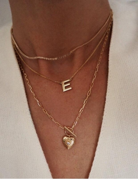Collier initiale emily in paris femme or 18 carats • Ovation Bijoux