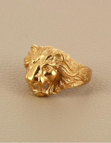 Bague tête de lion pour homme en or • Ovation Bijoux