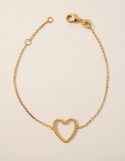 Bracelet cœur en plaqué or femme • Ovation Bijoux