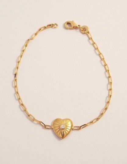 Bracelet cœur plaqué or femme