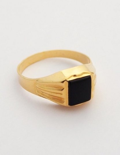 Chevalière homme onyx or 18K