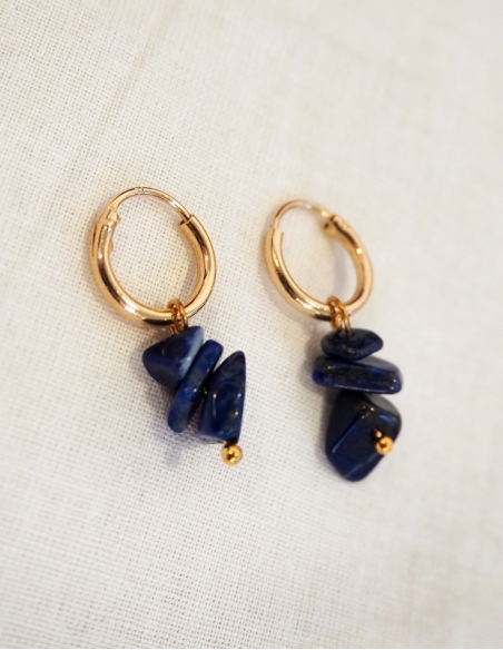 Boucles d'oreilles Lapis Lazuli pour femme • Ovation Bijoux