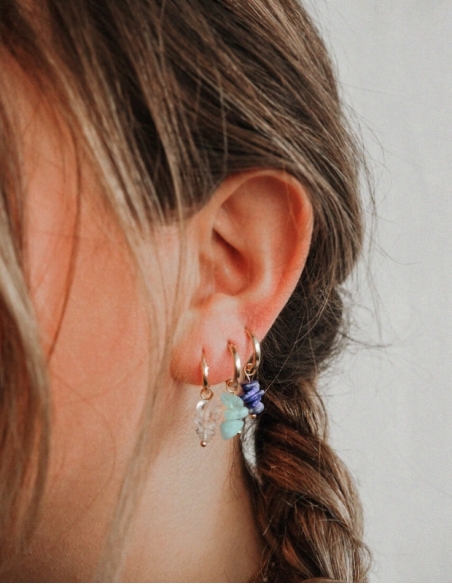 Boucles d'oreilles Lapis Lazuli larimar • Ovation Bijoux