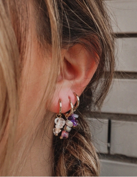 Boucles d'oreilles crystal de roche or • Ovation Bijoux
