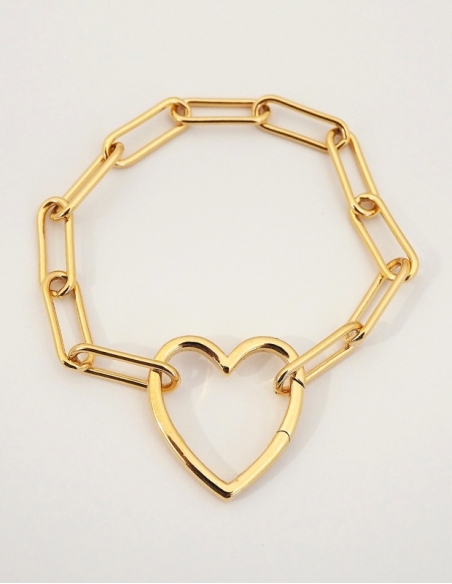 Bracelet coeur en plaqué or • Ovation Bijoux