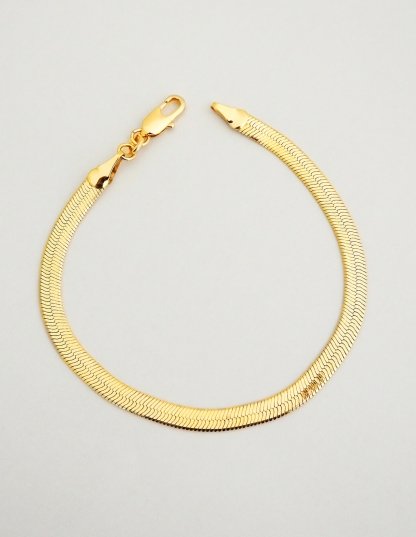 Bracelet maille serpent en plaqué or