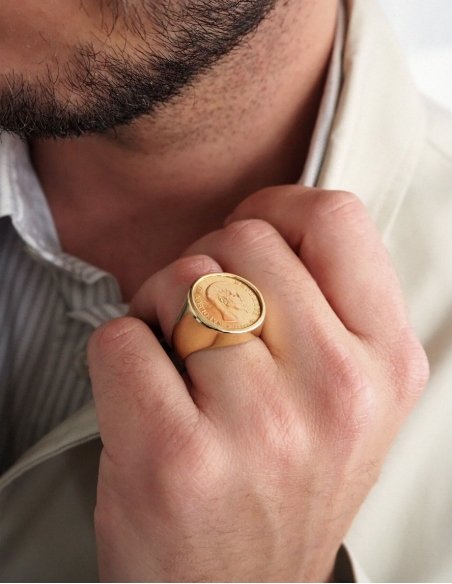 Bague Napoléon Louis d'Or 22 carats • Ovation Bijoux