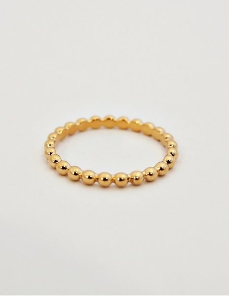 Bague petit doigt avec perles dorées • Ovation Bijoux