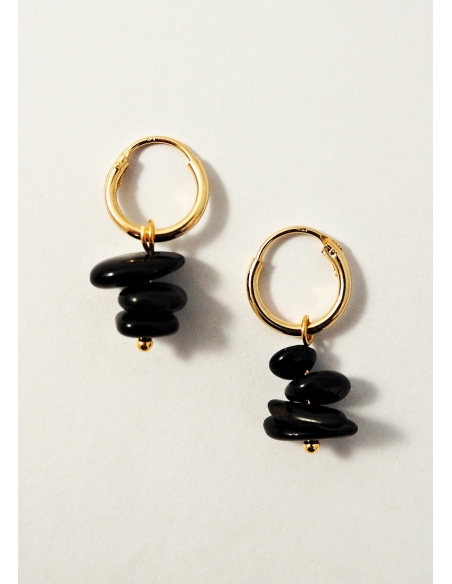 Créoles perle noire • Ovation Bijoux