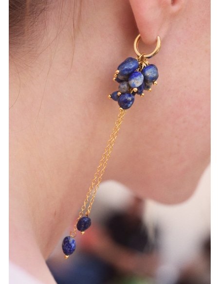 Boucles d'oreilles Lapis Lazuli femme • Ovation Bijoux