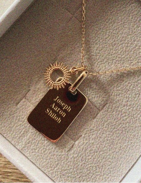 Pendentif rectangle à graver personnalisation • Ovation Bijoux
