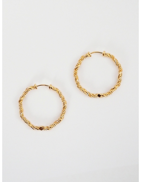 Créoles torsadées dorées à l'or 18k • Ovation Bijoux