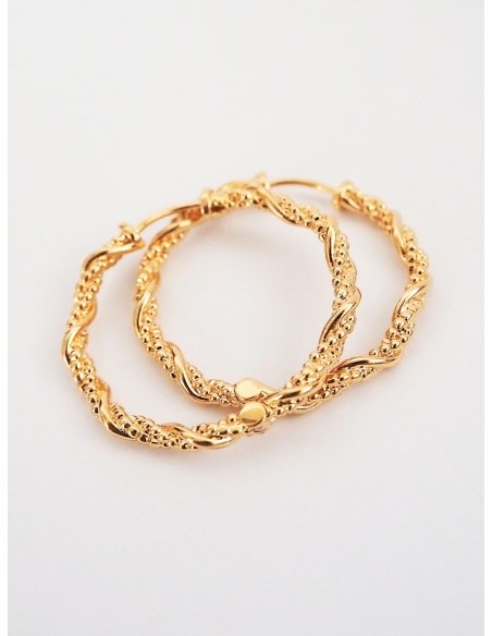 Créoles torsadées dorées à l'or 18k • Ovation Bijoux