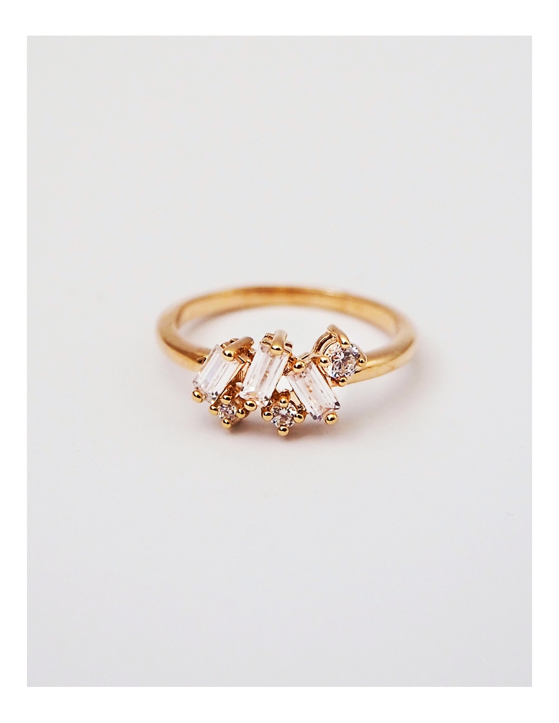 Bague de petit doigt dorée à l'or 18 carats • Ovation Bijoux