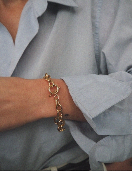 Bracelet grosses mailles en plaqué or • Ovation Bijoux