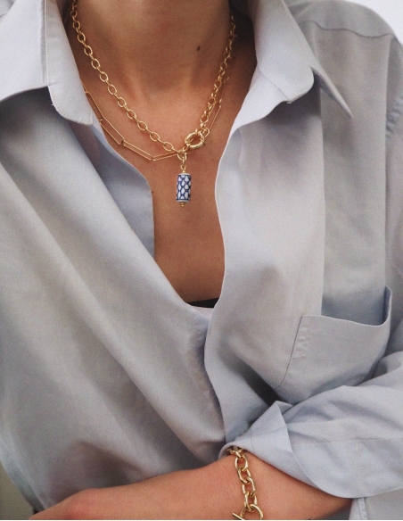 Collier pierre bleue or • Ovation Bijoux