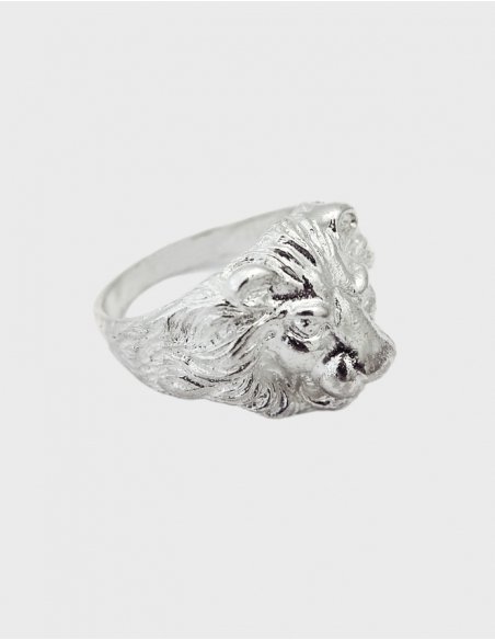 Chevalière tête de lion argent • Ovation Bijoux