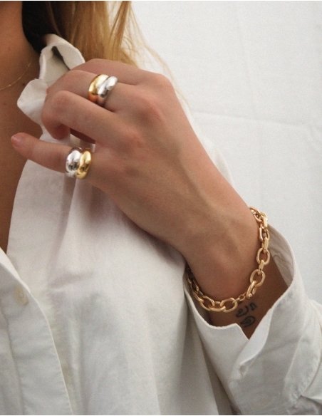 Bague bicolore plaqué or et argent • Ovation Bijoux