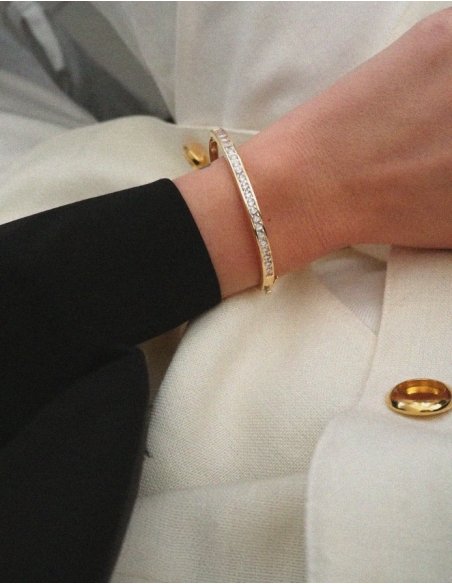 Jonc avec strass en or • Ovation Bijoux