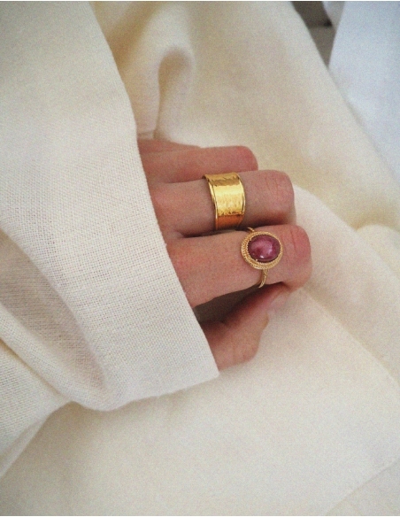 Bague femme rhodonite rose • Ovation Bijoux