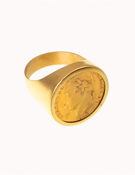 Bague pièce Napoléon Louis d'Or authentique • Ovation Bijoux