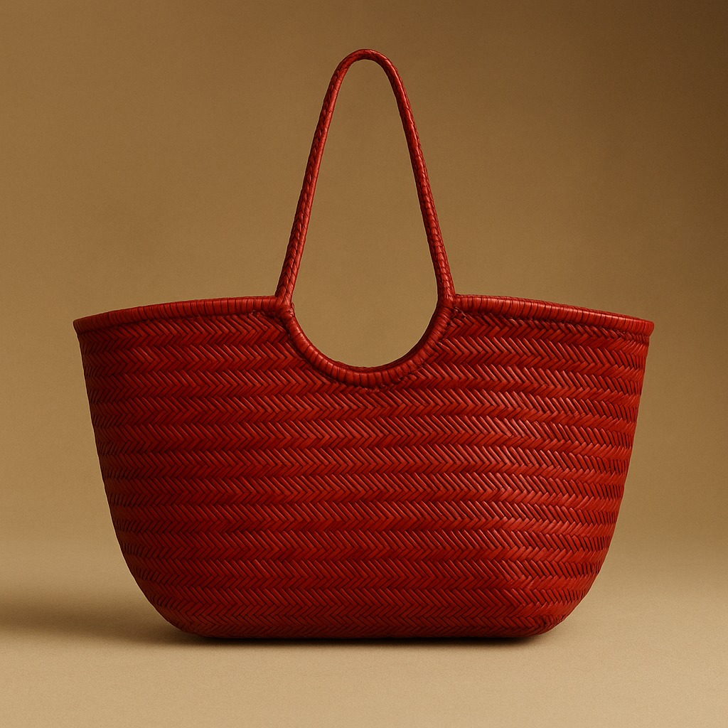 Cabas Kaora cuir tressé rouge – cabas élégant Ovation Bijoux