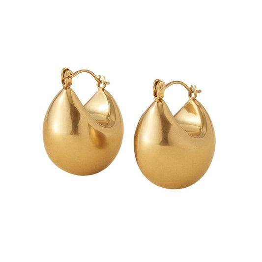 Créoles Eléna en acier PVD doré – design bombé effet miroir Ovation Bijoux