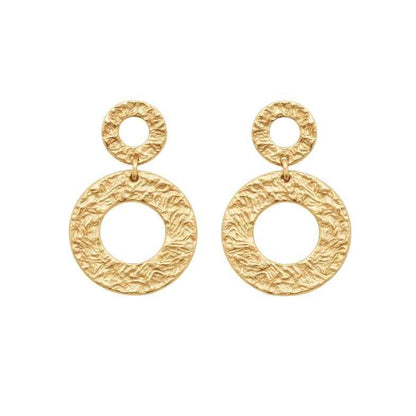 Boucles d’oreilles pendantes ajourées en acier PVD doré • Maïa (Copie)