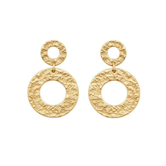 Boucles d’oreilles pendantes ajourées en acier PVD doré • Maïa (Copie)