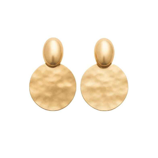 Boucles d’oreilles pendantes ajourées en acier PVD doré • Maïa
