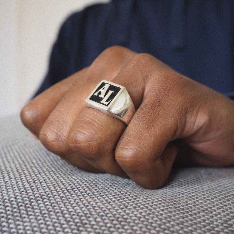 Chevalière homme initiales personnalisées • Ovation Bijoux