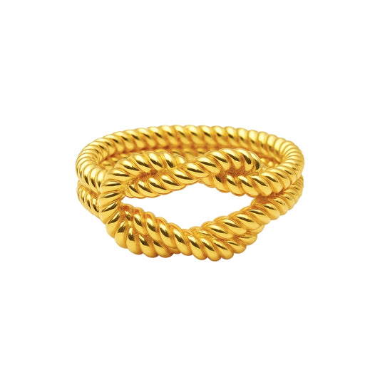 Bague noeud marin femme plaqué or 