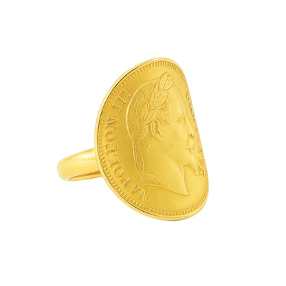 Bague pièce Louis d'Or Napoléon III pour femme bague tuile piece louis d'or femme