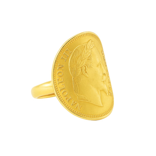 Bague pièce Louis d'Or Napoléon III pour femme bague tuile piece louis d'or femme