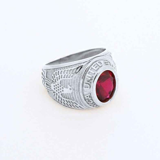 Bague universitaire argent 925 • Marin