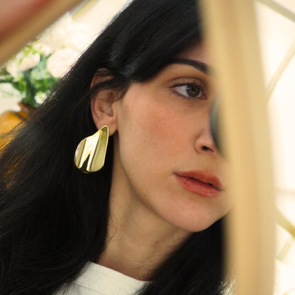 Boucles XXL forme en goutte fluide or