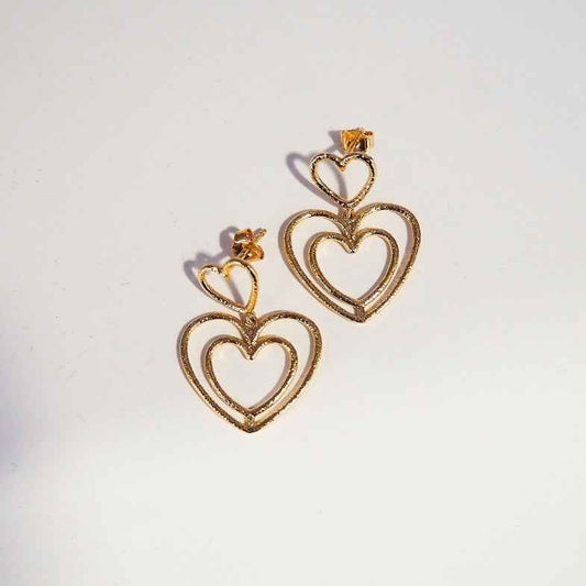 Boucles d'oreilles cœur plaqué or 18k • Carmen