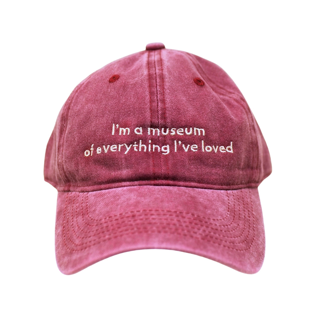 Casquette rose délavée en coton avec message brodé