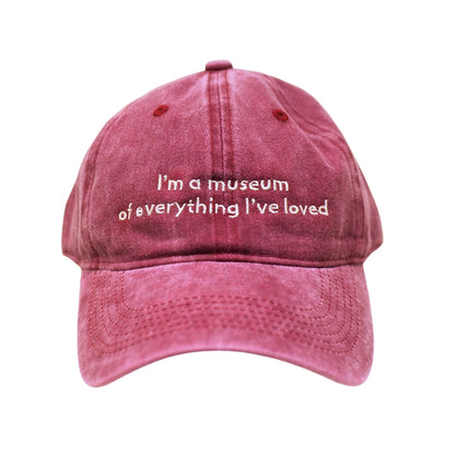 Casquette rose délavée en coton avec message brodé