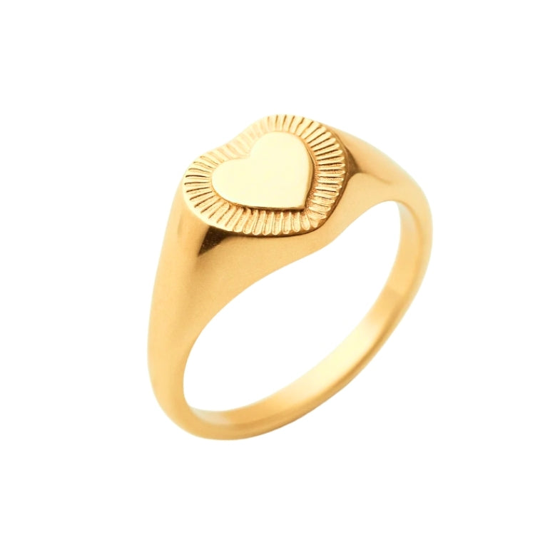 Chevalière coeur femme, bague petit doigt coeur femme